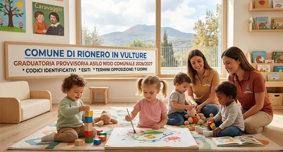 Approvazione della graduatoria provvisoria per l’iscrizione all’Asilo Nido Comunale “Caravaggio”